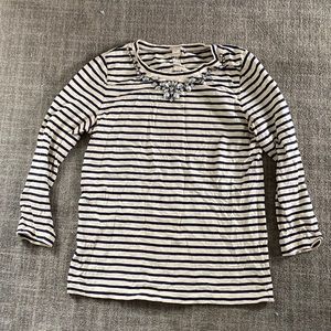 J Crew Beaded Striped Shirt
